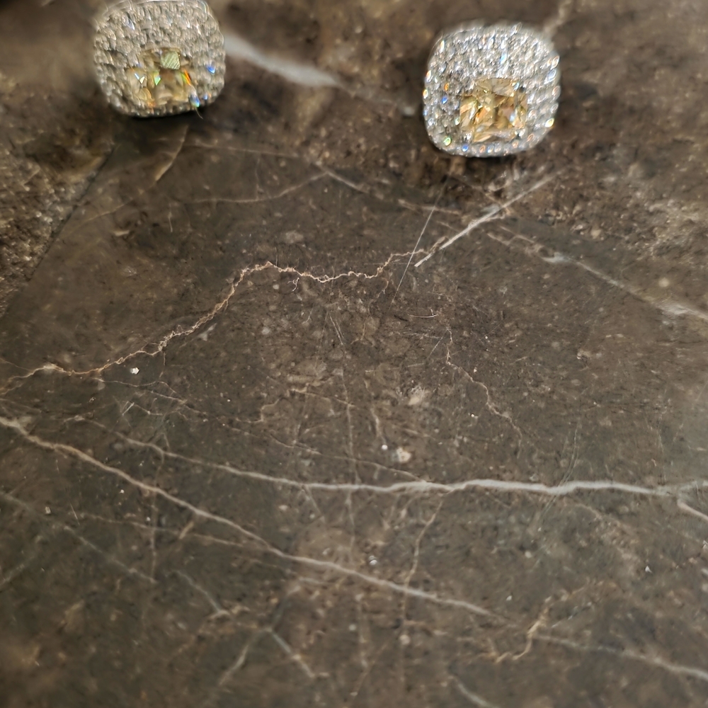 Elegant Gold and Silver Stud Earrings